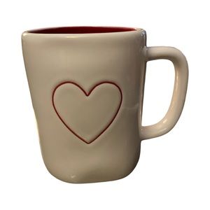 Rae Dunn Valentine’s Day Red Heart Coffee Mug (Smaller Heart on Other Side)